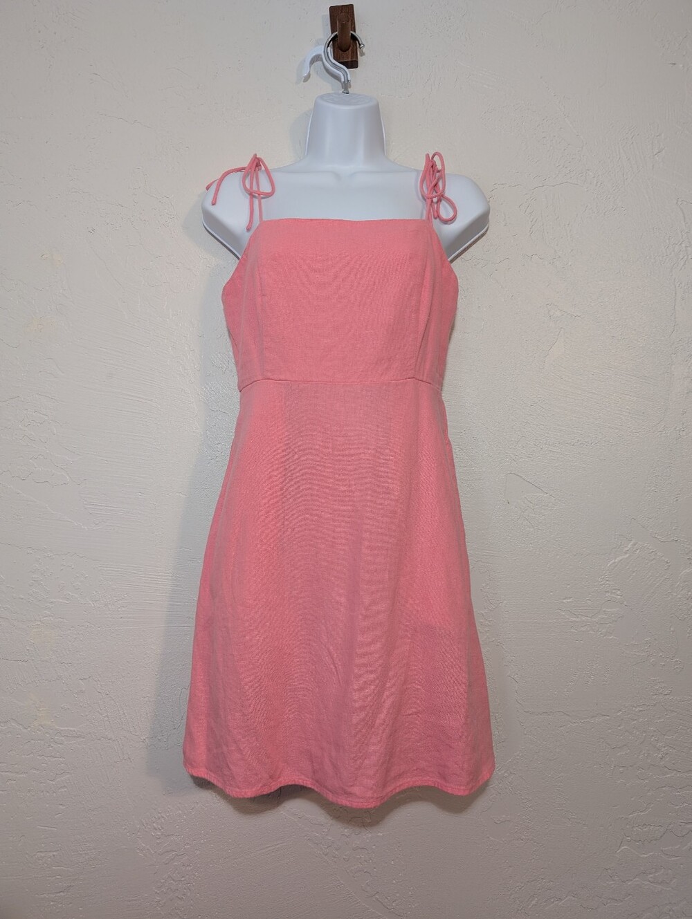 Light Pink Linen Fit & Flare Mini Dress Barbie Elle Woods Soft Girl Coquette